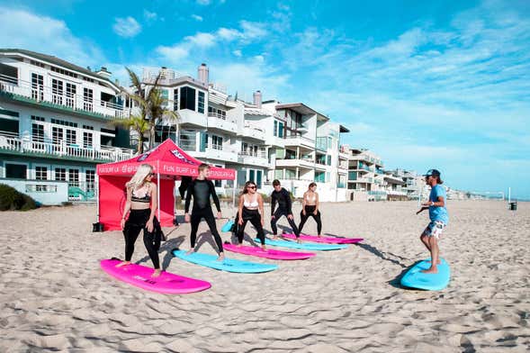 Curso de surfe em Santa Monica